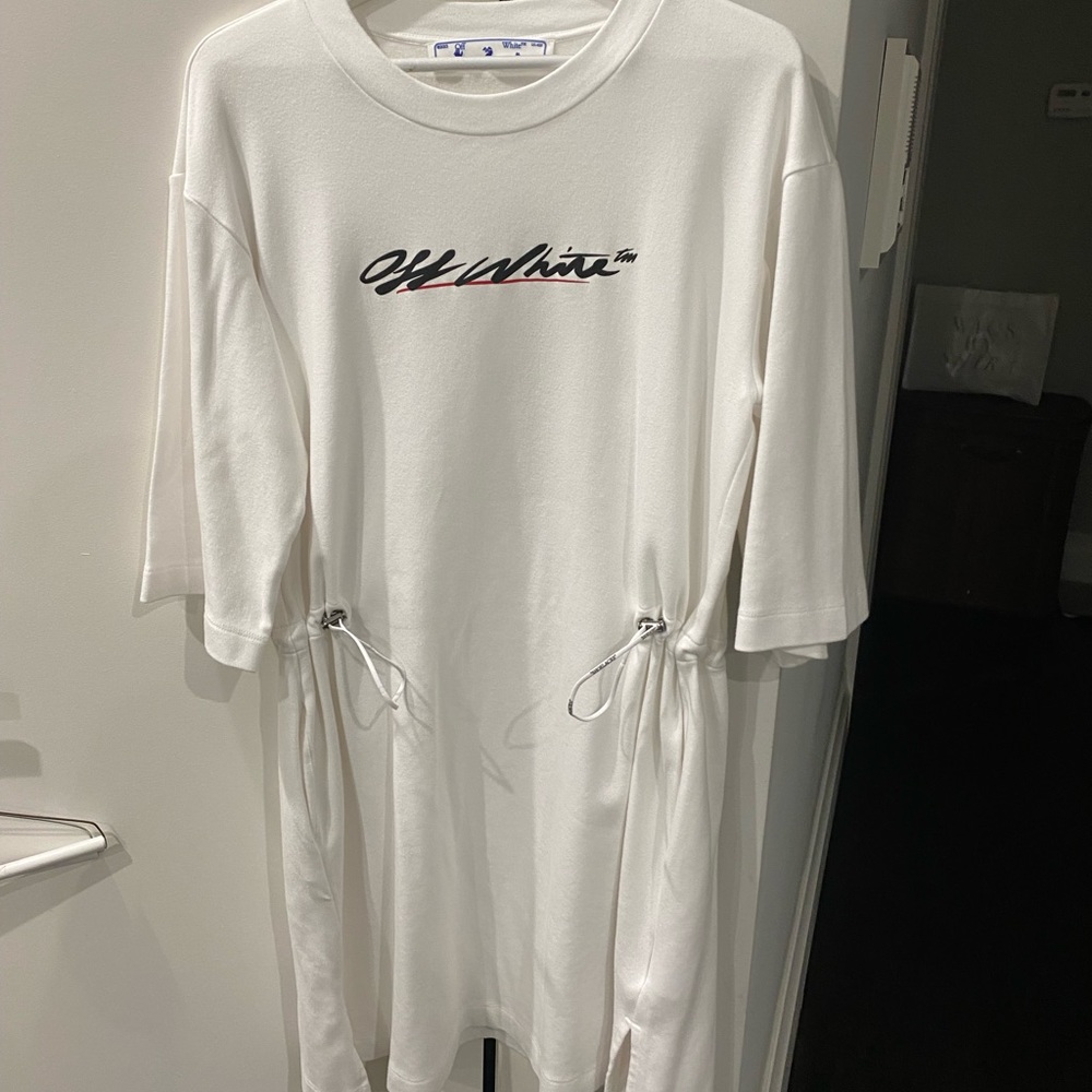 Off white shirt dress sz lg (6-10)